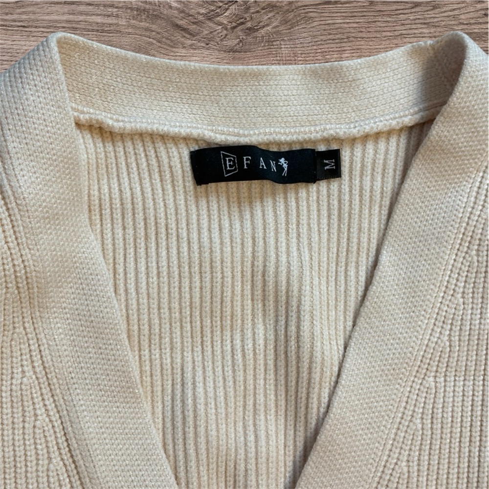 Cream Button-Up Cardigan - Picture 2 of 3